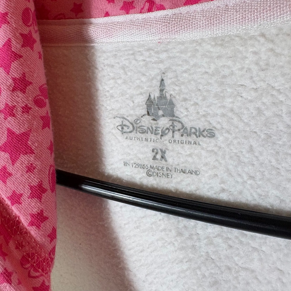 Disney Parks 2014 Zip Up Hoodie White Pink Mickey Mouse Size 2X - Picture 5 of 11